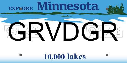 GRVDGR Minnesota License Plate