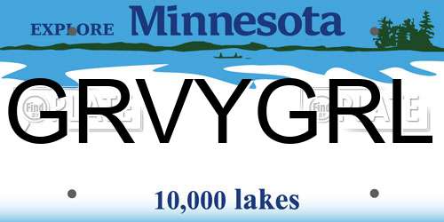 GRVYGRL Minnesota License Plate