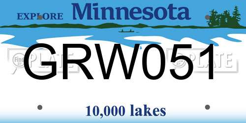 GRW051 Minnesota License Plate