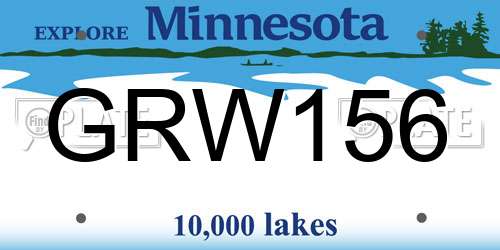 GRW156 Minnesota License Plate