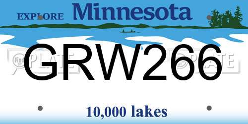 GRW266 Minnesota License Plate