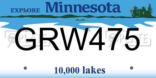GRW475 Minnesota License Plate