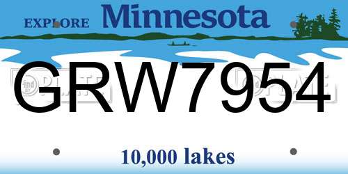 GRW7954 Minnesota License Plate