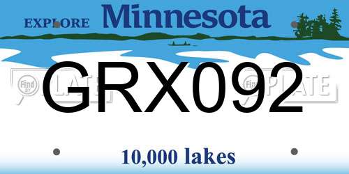 GRX092 Minnesota License Plate