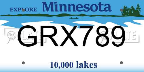 GRX789 Minnesota License Plate