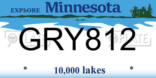 GRY812 Minnesota License Plate