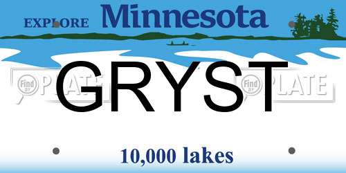 GRYST Minnesota License Plate