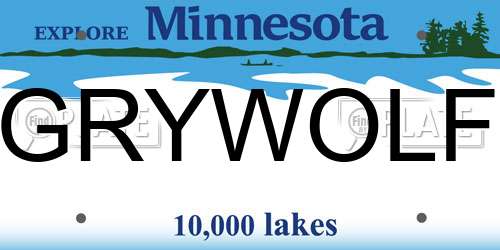 GRYWOLF Minnesota License Plate