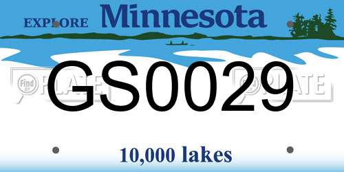 GS0029 Minnesota License Plate