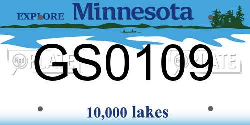 GS0109 Minnesota License Plate