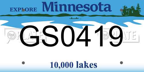 GS0419 Minnesota License Plate