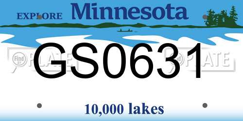 GS0631 Minnesota License Plate