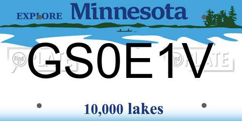 GS0E1V Minnesota License Plate