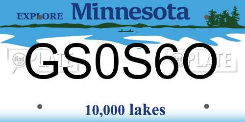 GS0S6O Minnesota License Plate
