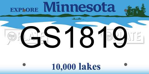 GS1819 Minnesota License Plate
