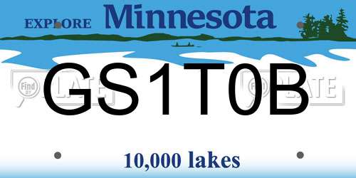 GS1T0B Minnesota License Plate