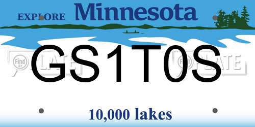 GS1T0S Minnesota License Plate