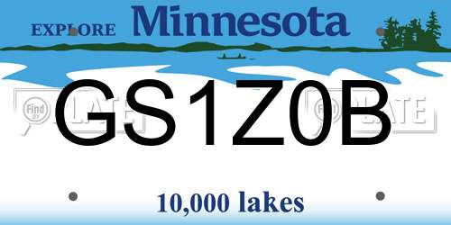 GS1Z0B Minnesota License Plate