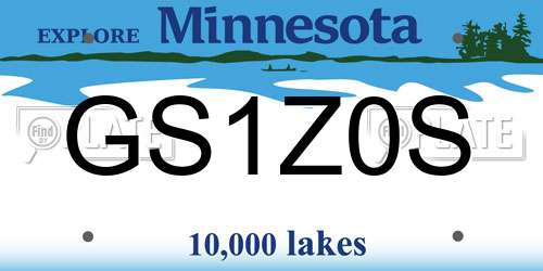 GS1Z0S Minnesota License Plate