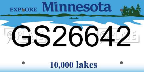 GS26642 Minnesota License Plate