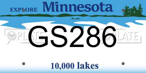 GS286 Minnesota License Plate