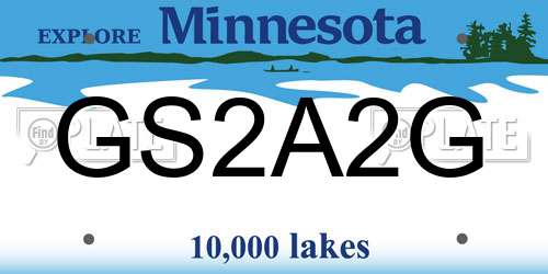 GS2A2G Minnesota License Plate