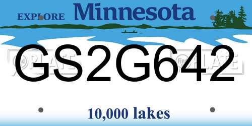 GS2G642 Minnesota License Plate