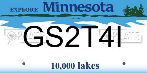GS2T4I Minnesota License Plate
