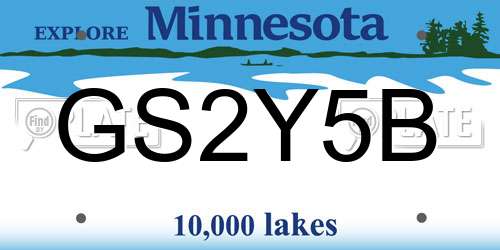 GS2Y5B Minnesota License Plate