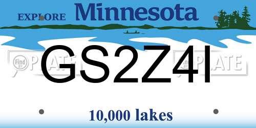 GS2Z4I Minnesota License Plate
