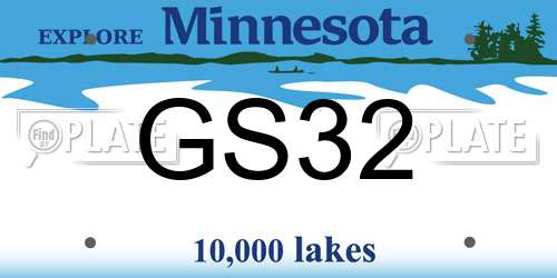 GS32 Minnesota License Plate