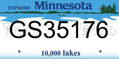 GS35176 Minnesota License Plate