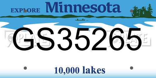 GS35265 Minnesota License Plate