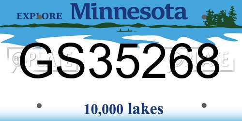 GS35268 Minnesota License Plate