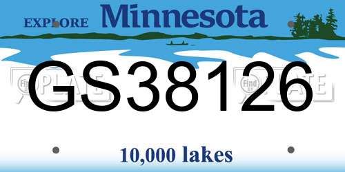 GS38126 Minnesota License Plate