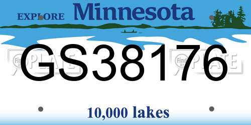 GS38176 Minnesota License Plate