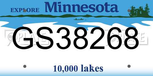 GS38268 Minnesota License Plate