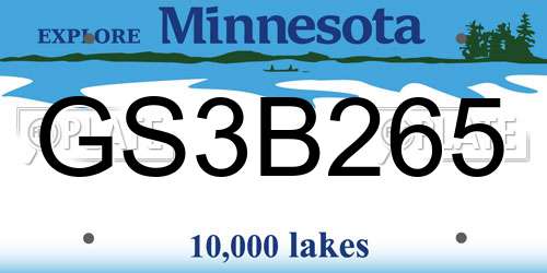 GS3B265 Minnesota License Plate