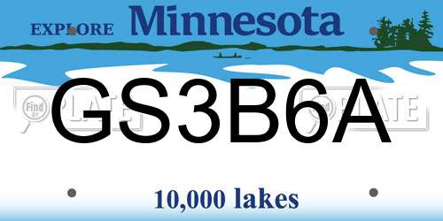 GS3B6A Minnesota License Plate