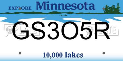 GS3O5R Minnesota License Plate