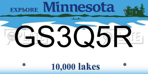 GS3Q5R Minnesota License Plate