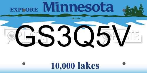 GS3Q5V Minnesota License Plate