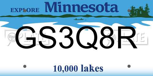 GS3Q8R Minnesota License Plate