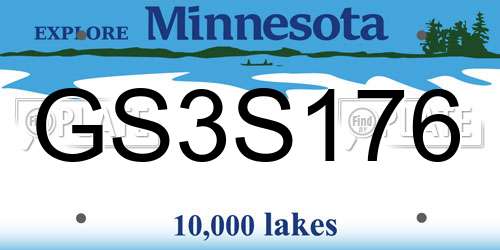 GS3S176 Minnesota License Plate