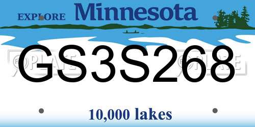 GS3S268 Minnesota License Plate
