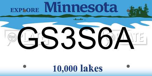 GS3S6A Minnesota License Plate