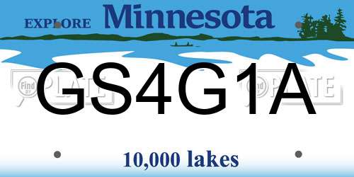 GS4G1A Minnesota License Plate