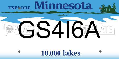 GS4I6A Minnesota License Plate