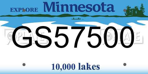GS57500 Minnesota License Plate
