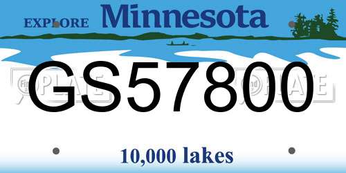 GS57800 Minnesota License Plate